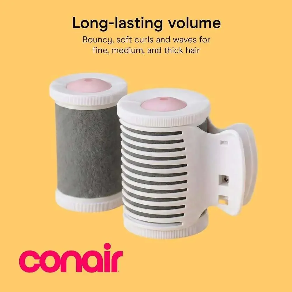 Conair Hot Rollers 8 Ceramic Flocked 2-Inch Heated Hair Rollers&Clips Some